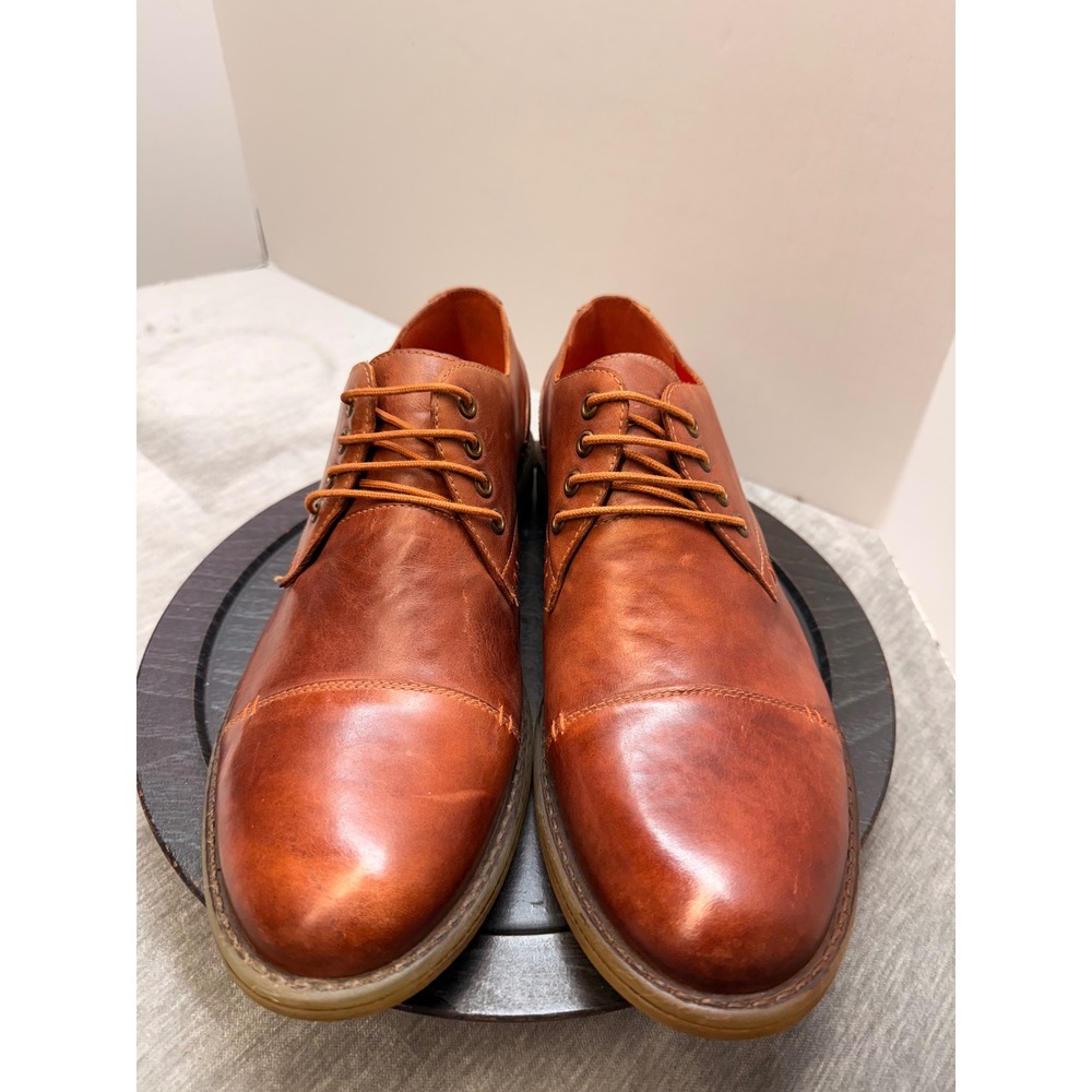 Roan by Bed Stu Ronny Mens Cognac Tan Leather Cap Toe Oxford Shoes 10.5